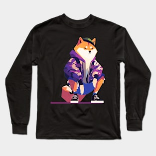 Cool Shiba in the City Long Sleeve T-Shirt